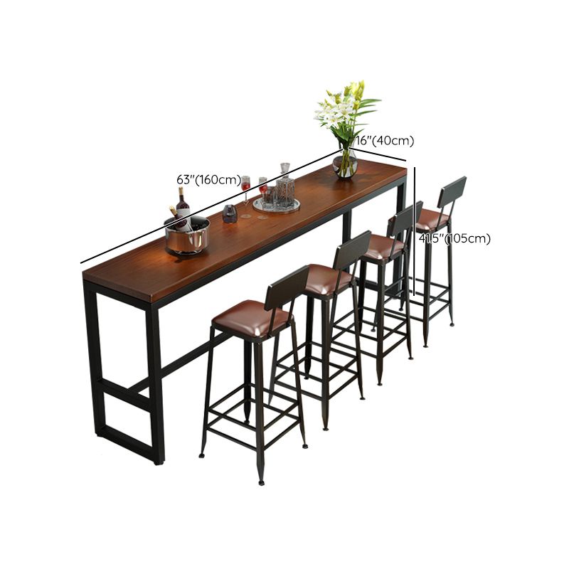 Industrial Style Rectangle Bar Counter Table Wooden Bar Counter Table