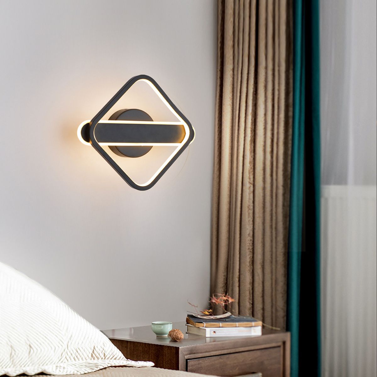 1-licht ronde wand SCONCE Moderne eenvoudige stijl glazen wandverlichting in goud en zwart