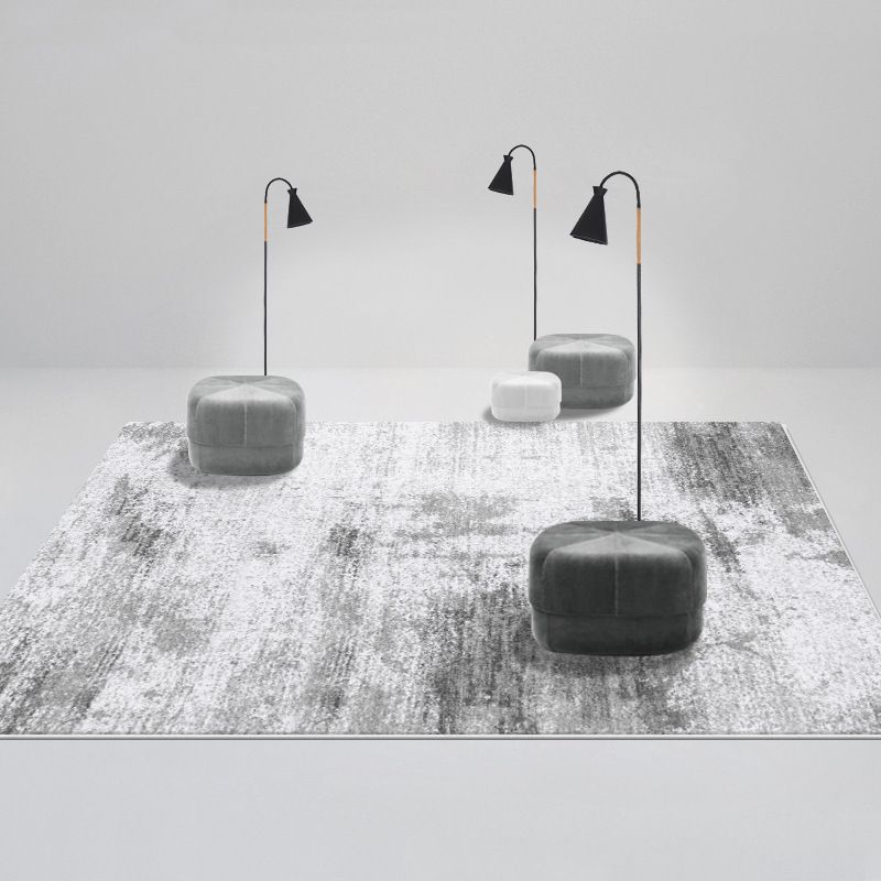 Stylish Grey Tye Dye Carpet Polyester Modern Area Rug Anti-Slip Washable Rug for Home Decor