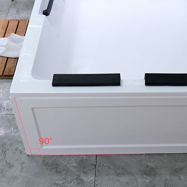 Modern Square Bath Acrylic White Soaking Right Back to Wall Bathtub