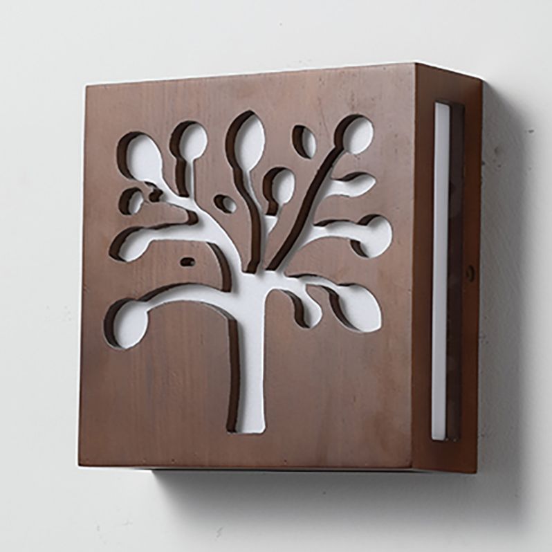 Lumières murales en bois de style moderne Lumières murales créatives pour le salon de la chambre à coucher de l'hôtel