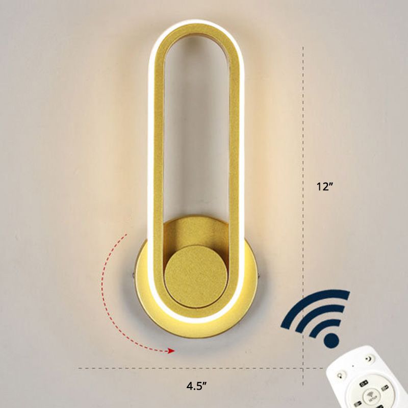 Rotatable Oblong Wall Mount Lamp Nordic Metal LED Sconce Wall Lighting for Bedroom