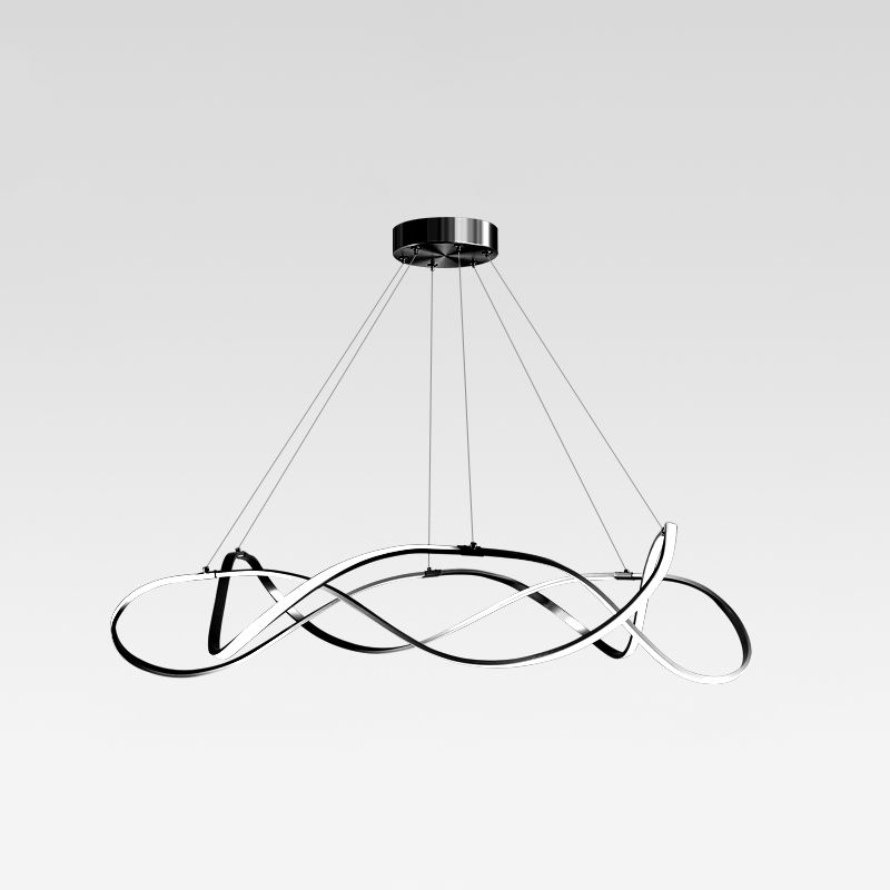 Contemporary Chandeliers Seamless Curves Hanging Pendant Lights with Acrylic Shade