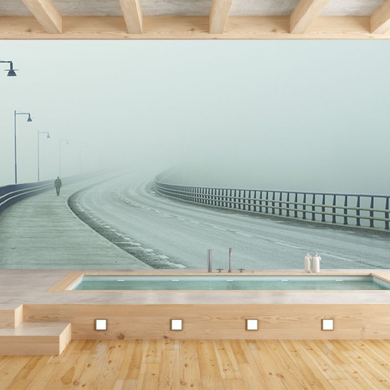 Road Scene Mural Industrial Space Extension Mural Mildew Resistant Decorative Wall Art