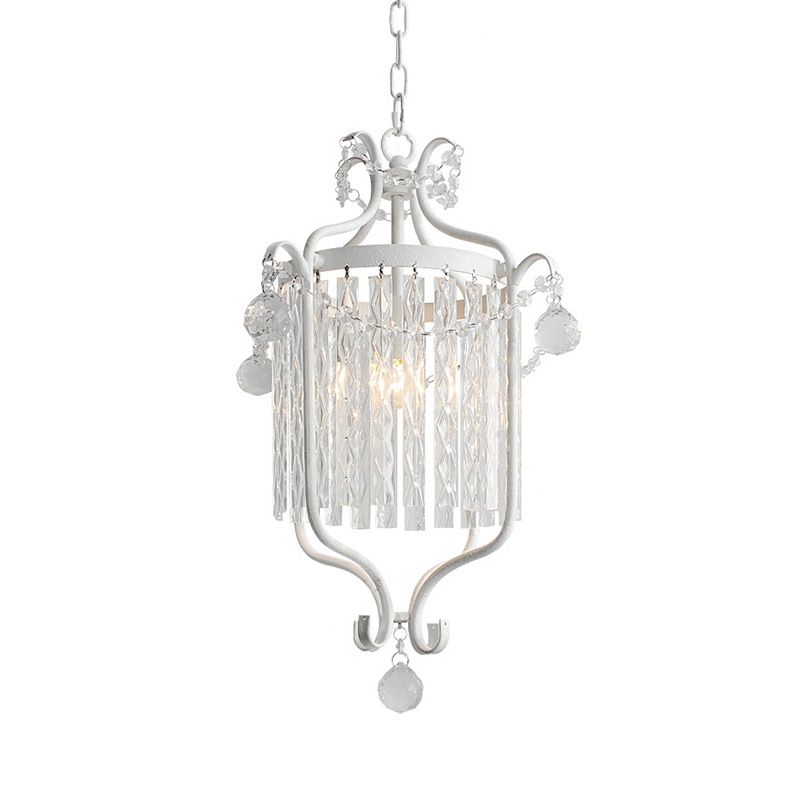 Modernismo 1 Luz de techo colgante de luz Black/White Bird Cage Pendse Lighture con sombra de cristal