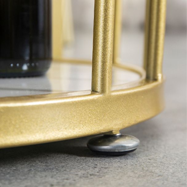 Gold Glam Style Table in Faux Marble Bar Table with Metal Base for Kitchen