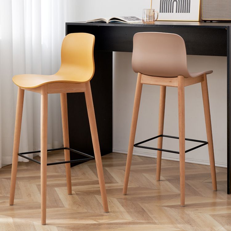 Modern Style Plastic Bar-stool Wooden Counter Bar Stool for Home