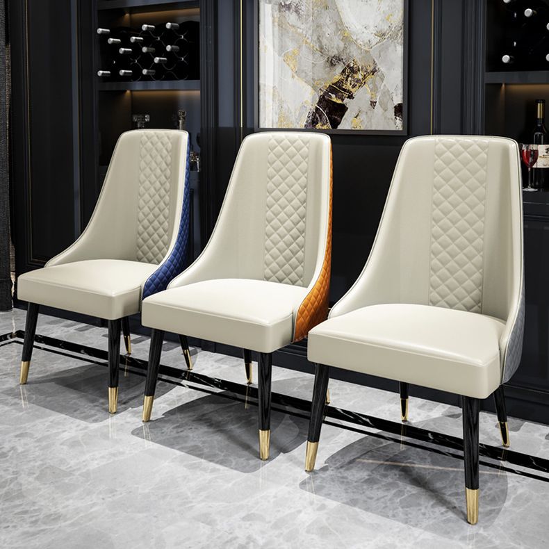 Silla de comedor de estilo moderno, silla auxiliar de madera sin brazos para cocina (juego de 2)