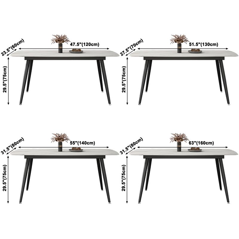 Muebles para el hogar de piedra de comedor de estilo contemporáneo de 4 pies con pierna de metal