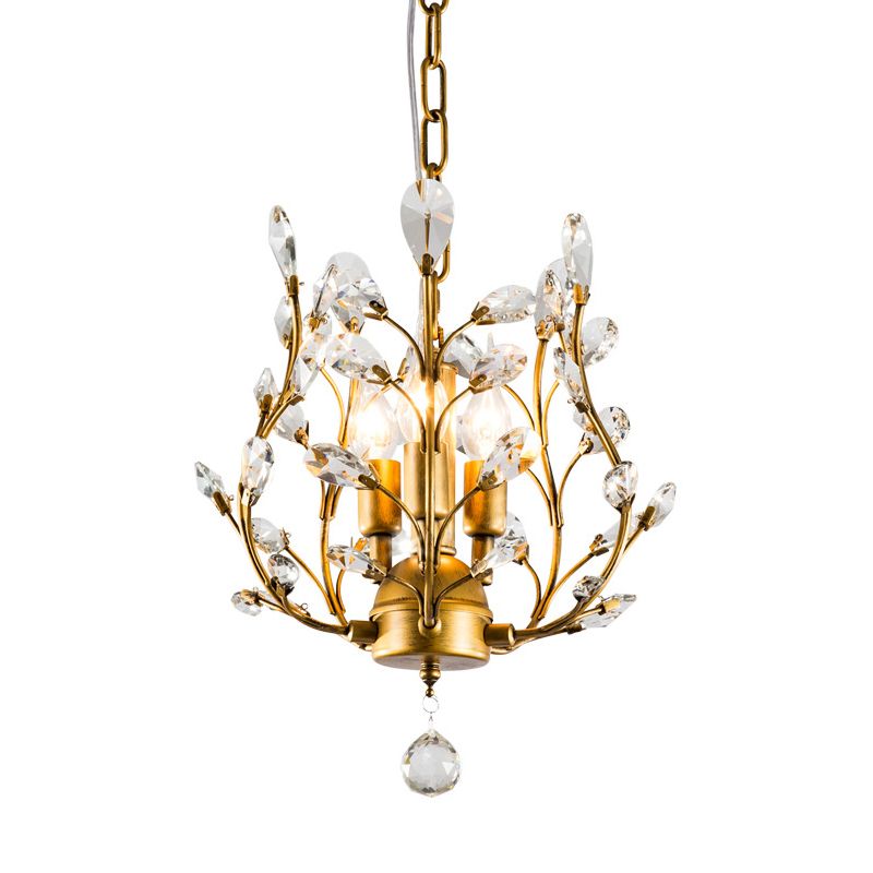 3-Lights American Style Crystal Kronleuchter 33 "breite Zweige geformte Beleuchtungsstoffe für Schlafzimmer Esszimmer