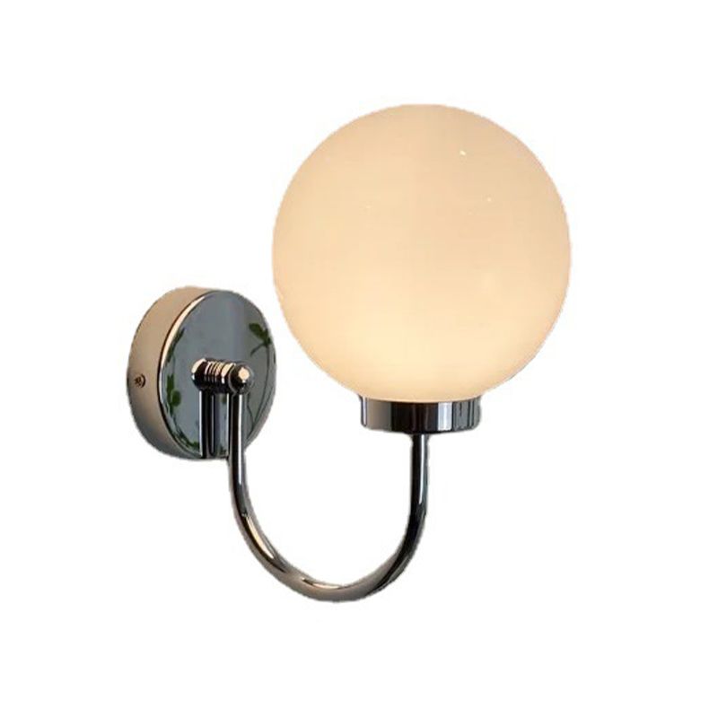 Modernism Single Golden/Chrome Wall Mounted Sconce Glass Wall Light for Bedroom