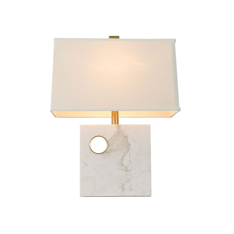 Task task task task modern 1 tête blanc petite lampe de bureau avec base en marbre carré