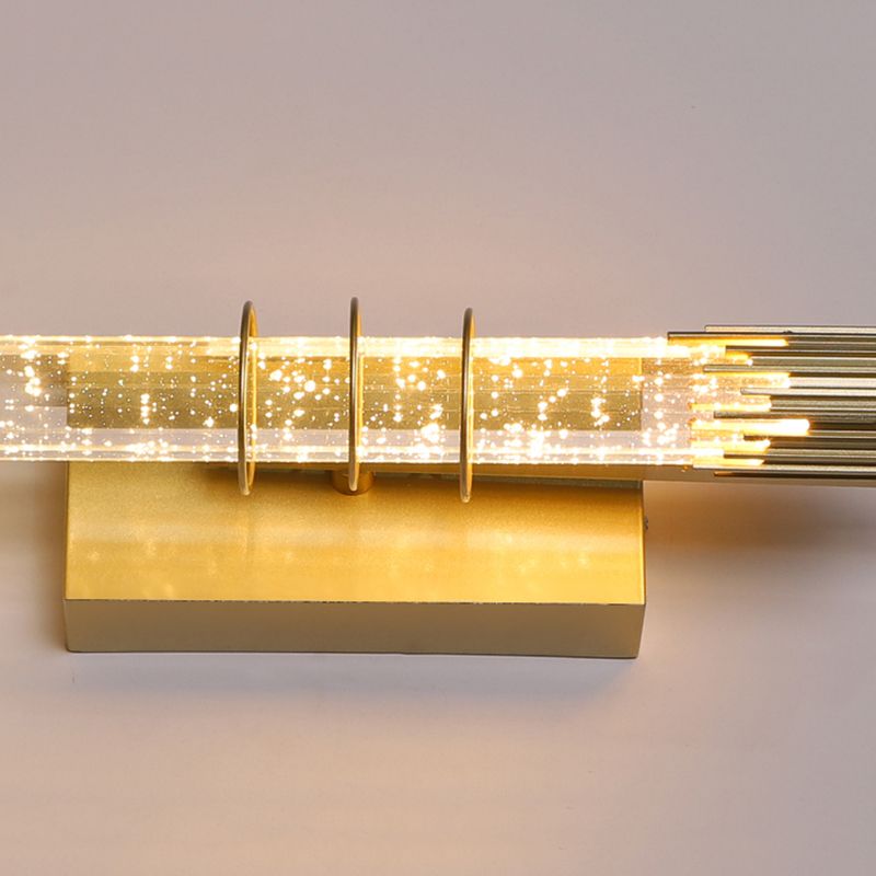 Modern Cylinder Crystal Wall Light Fixture 1-Light LED Sconce Light for Living Room