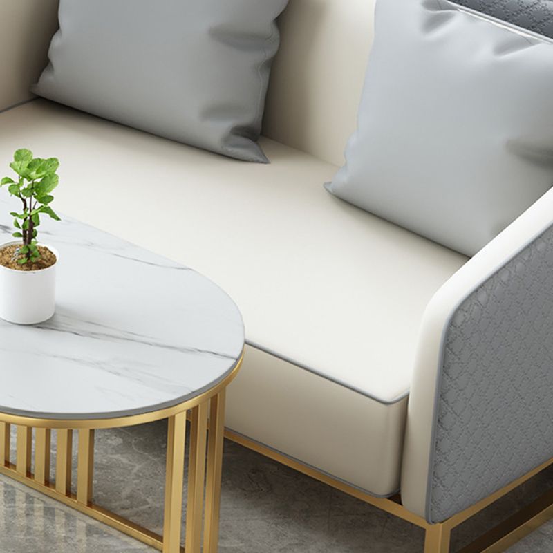 Genuine Leather Tuxedo Arm Sofa Contemporary Sofa for Living Room