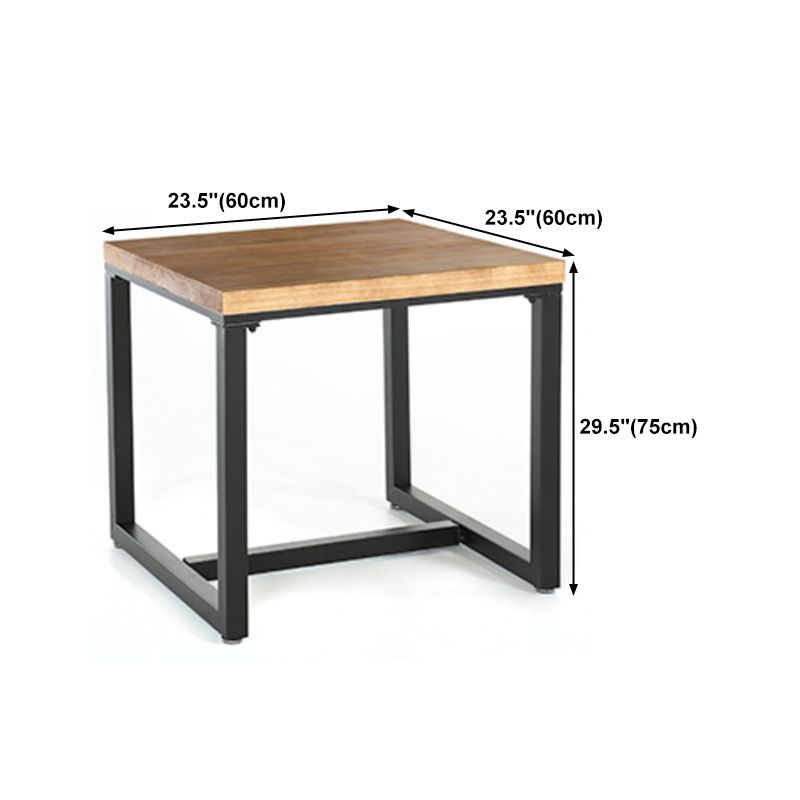Natural and Black Dining Site Table Industrial Wood and Metal Dining Table
