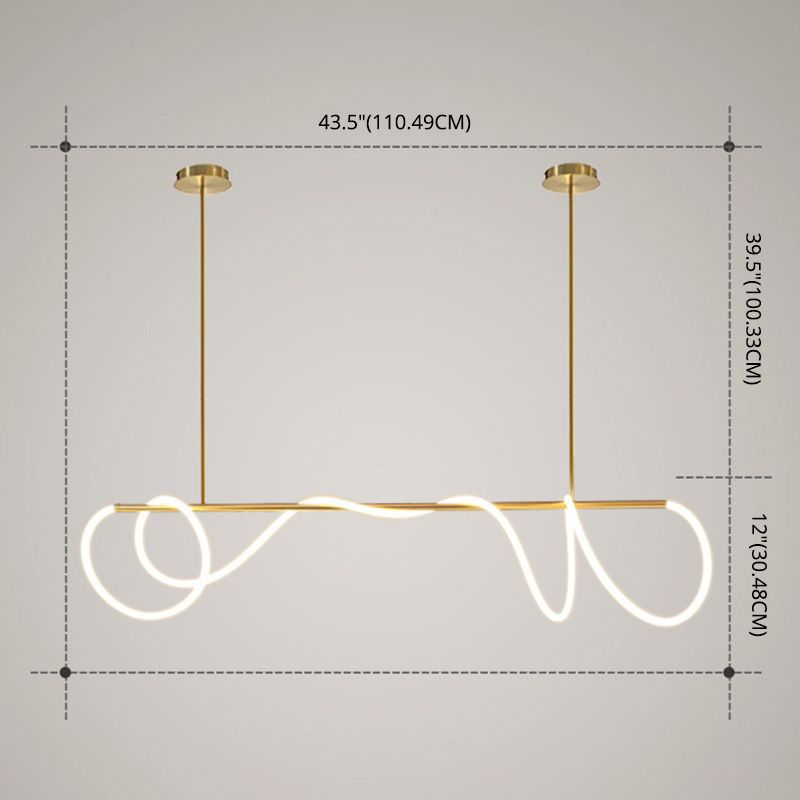 Minimalism Nordic Style LED Island Light Soft Silicone Lampshade Home Decorative Lighting Fixture in Gold