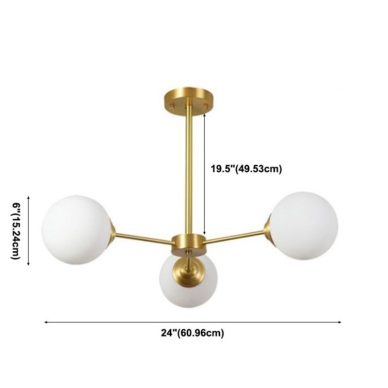 Globe Chandelier Light Fixture Designer Multi-Head Bronze Chandelier Lamp with Glass Shade