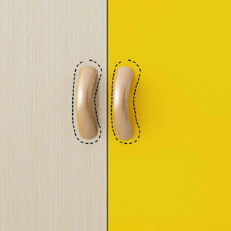 Modern Hinged Door Wardrobe for Bedroom Matte Finish Cabinet with Wood Legs