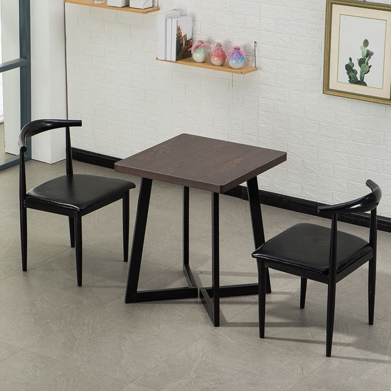 Industrial Dining Table Set 1/3/5 Pieces with Metal Base Kitchen Furniture Set