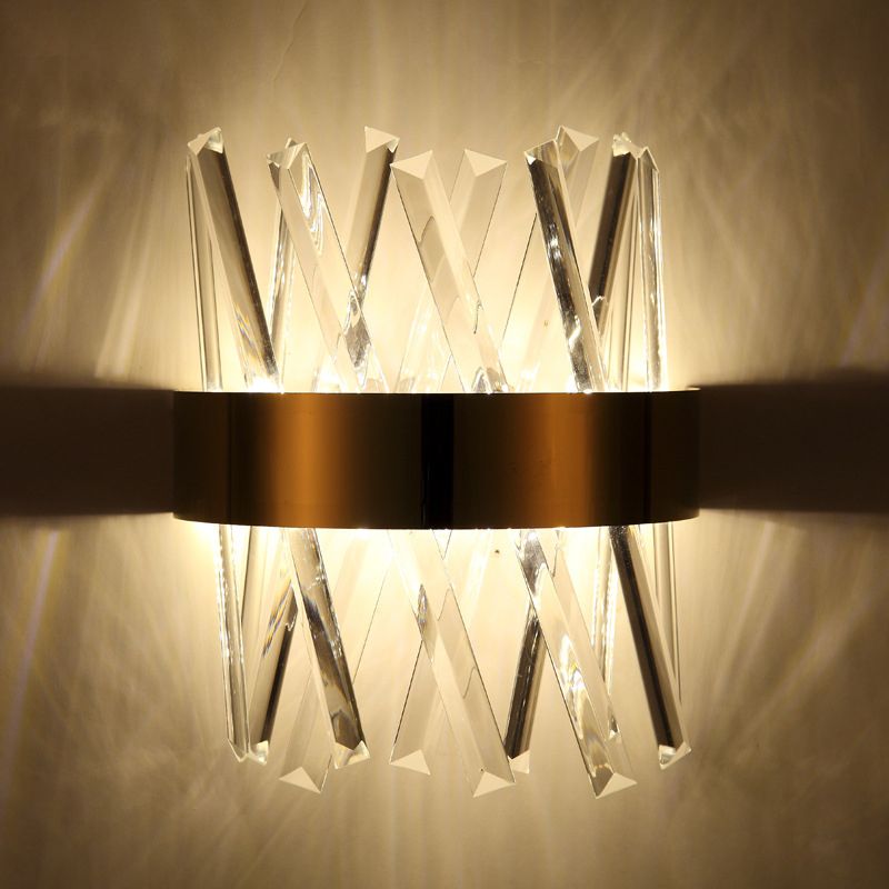 Clear Crystal Prisma Wandmontage Licht zeitgenössischer Stil LED GOLD LOBSCHLAGE Leuchtung für Schlafzimmer
