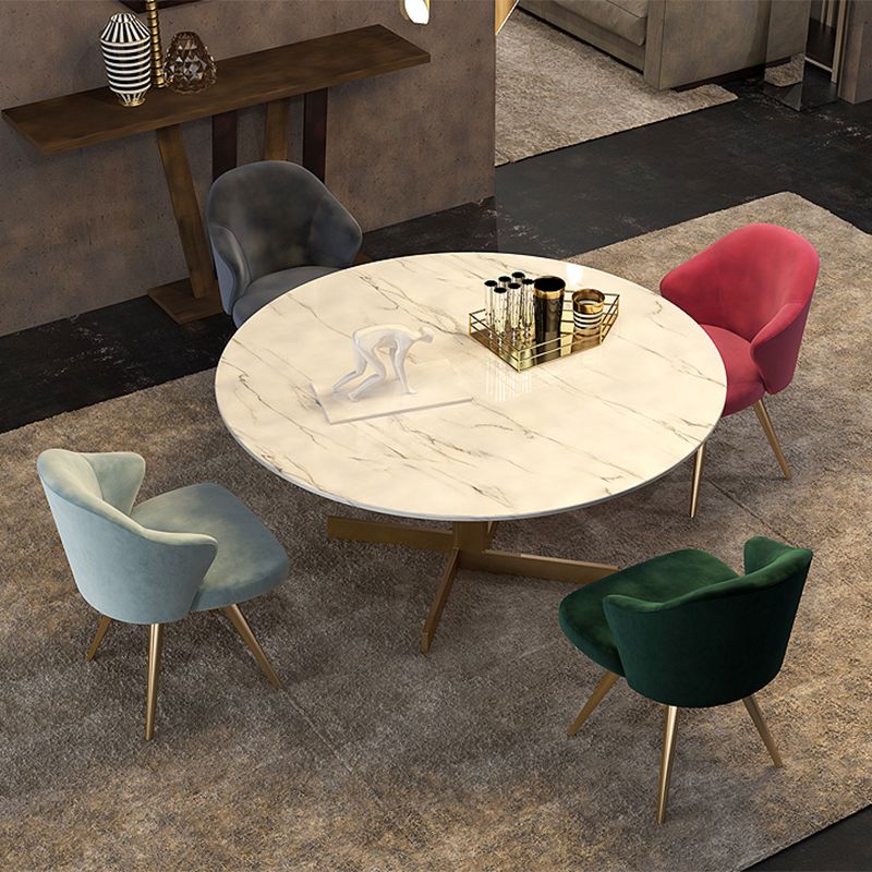 Chaise de salle à manger en métal de style contemporain, chaise latérale à oreilles pour cuisine