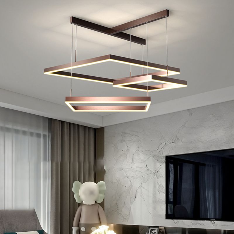 Luz de lámpara LED de estilo moderno de lámpara de lámpara de aluminio múltiples niveles de suspensión Luz