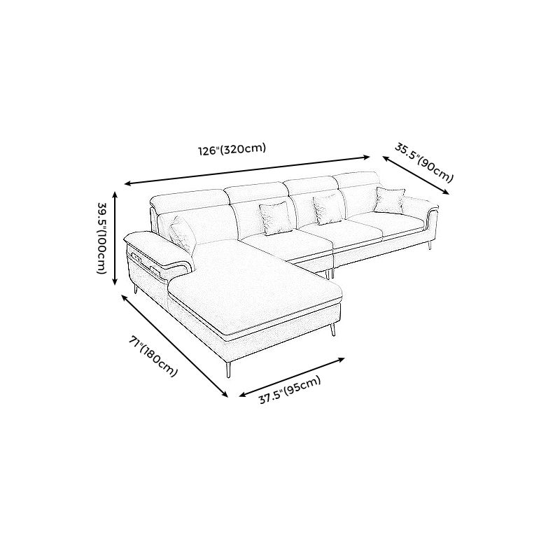 125.98" L Stain-Resistant Faux Leather Sectional Pillow Top Arm Sofa and Chaise