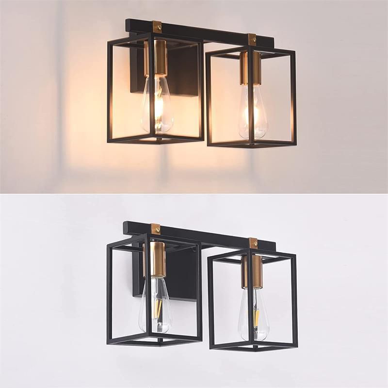 Black 1/2/3/4-Light Modern Bathroom Vanity Light Metallic Bath Bar