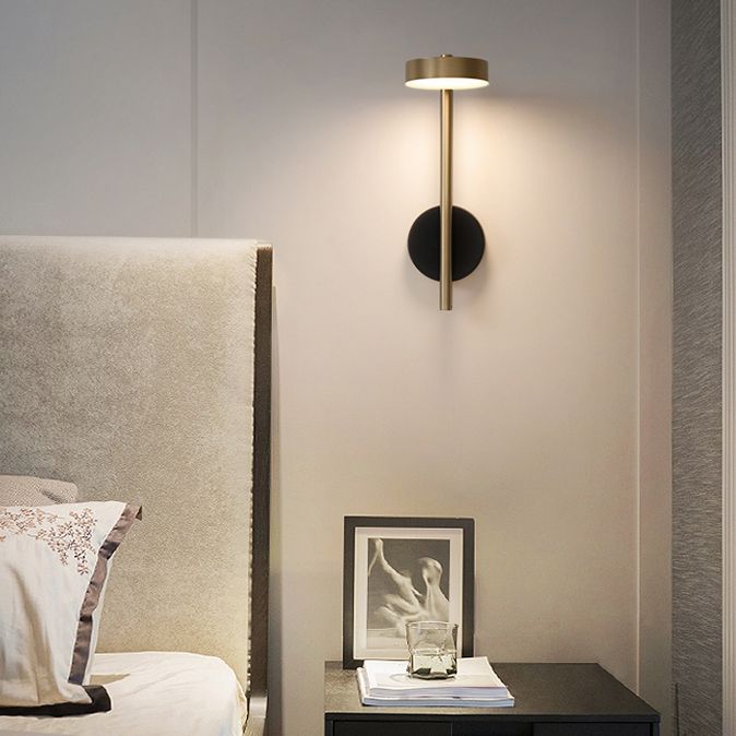 Nordic Metal Wall Light Gold Rotatable 15.5" High LED Wall Sconce for Living Room