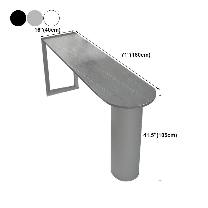 Marble Modern Double pedestal Patio Bar Table Indoor Bistro Bar Height Cocktail Table