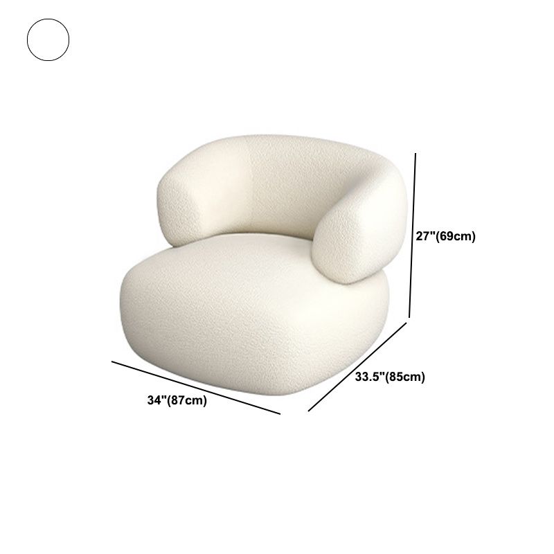 Modern Simple Curved Sofa 30.7" High Sloped Arm Living Room Seating