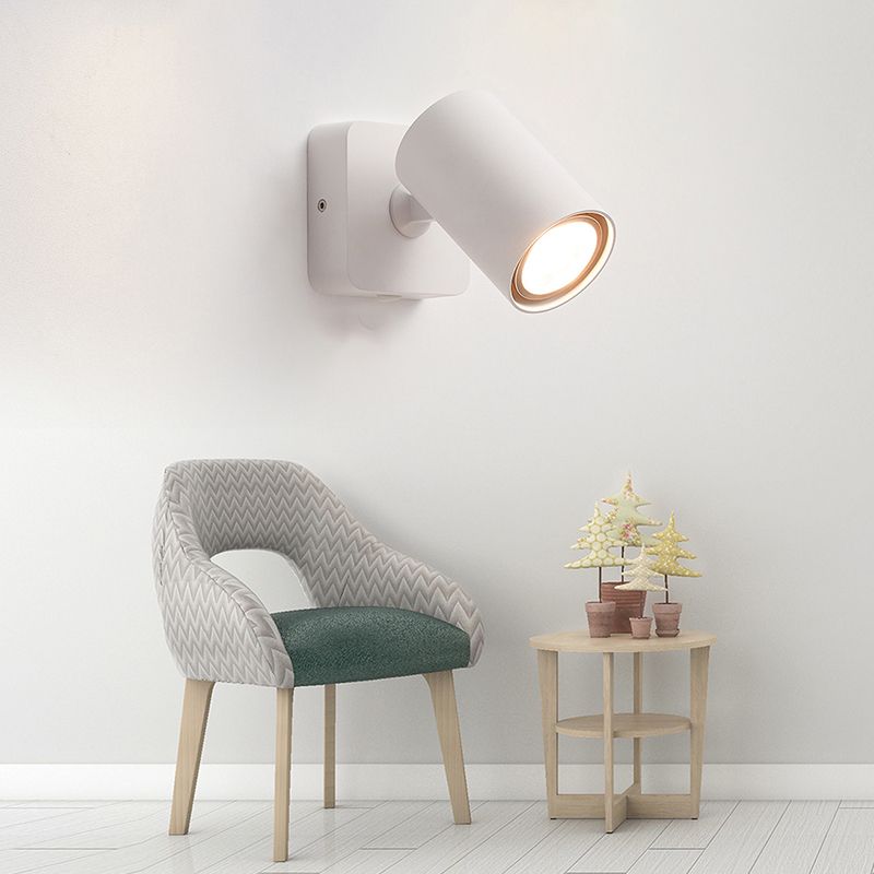 Modern Simple Led Wall Light Cylindrical Aluminium Rotatable Wall Lamp for Living Room
