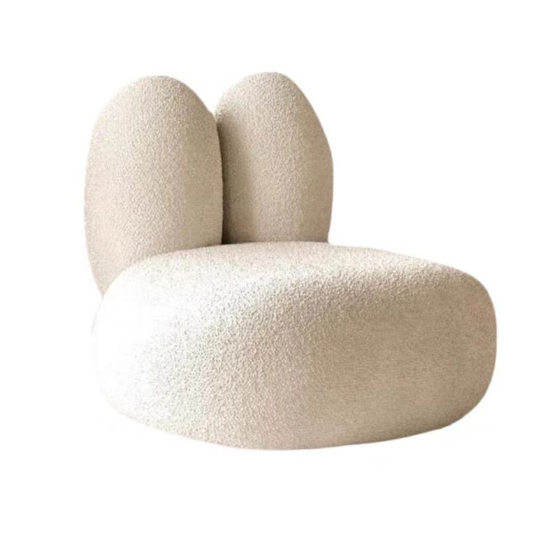 Beige Modern Fabric Sofa 27.95" High Armless Sofa for Living Room