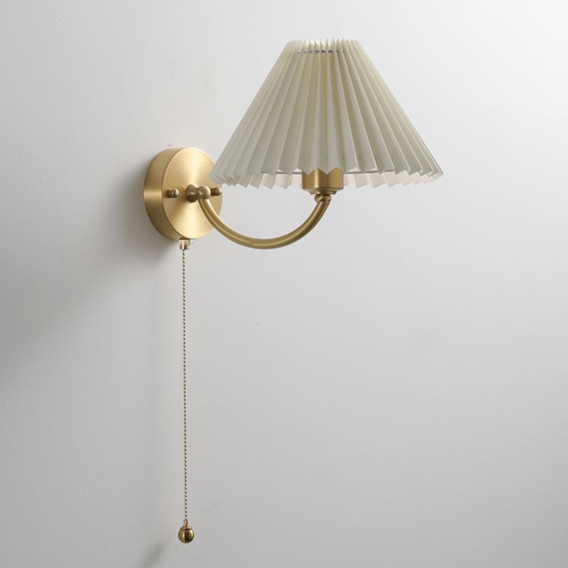Modernism Wall Sconce Tapered Wall Light Fixture with Fabric for Bedroom