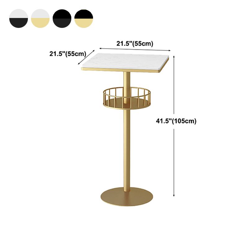 Contemporary Marble Pedestal Pub Bar Table Balcony Event and Cocktail Table with Storage