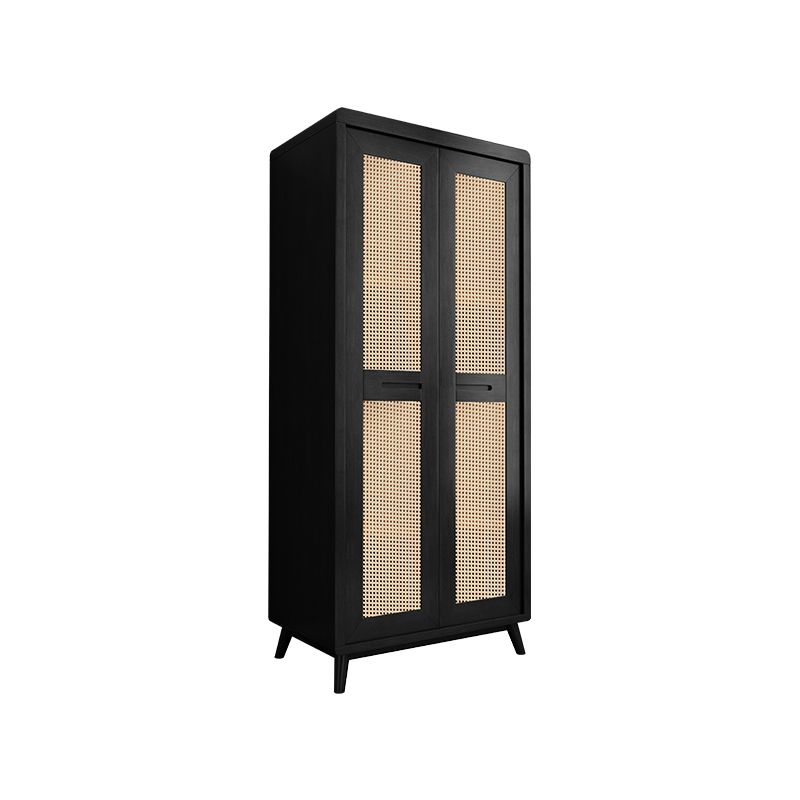 Rubberwood Wardrobe Cabinet Contemporary Wardrobe Armoire with Shelves