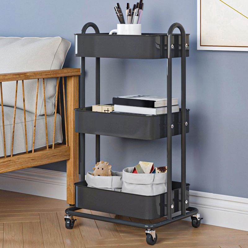 Contemporary Etagere Bookshelf Metal Open Back Bookcase with Shelves