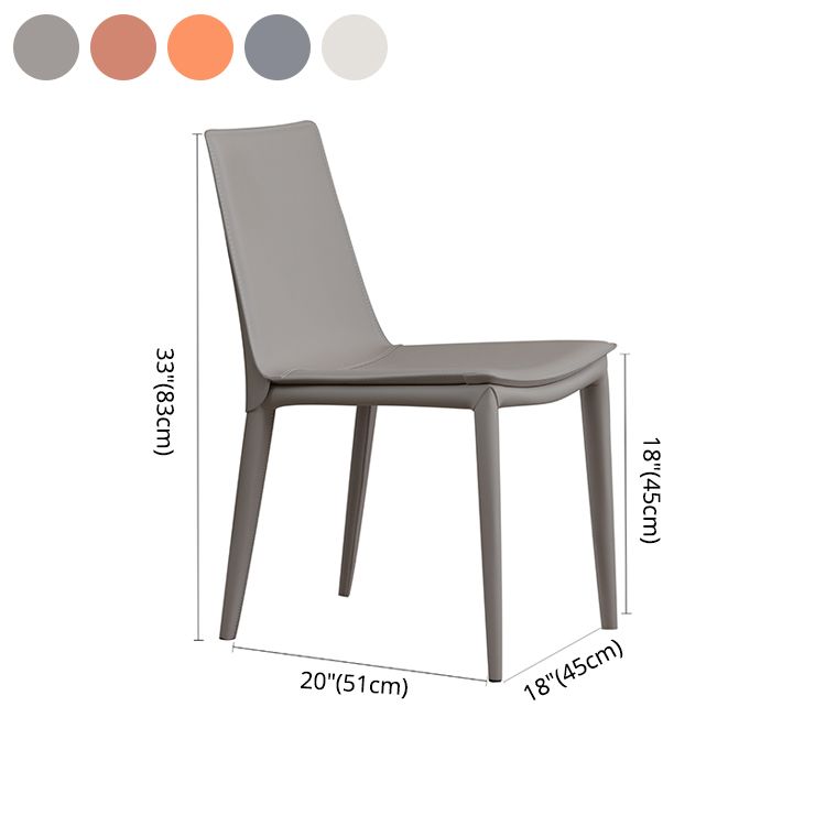 Silla lateral interior contemporánea Silla tapizada de metal con respaldo sólido para comedor