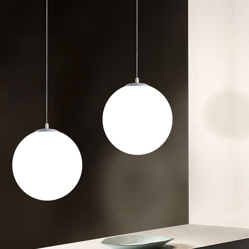 Ball Shape Hanging Light Fixture Glass Simple Hanging Pendant Light