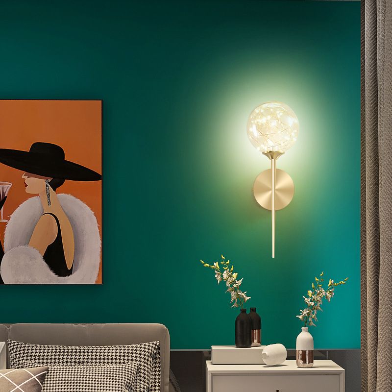 Creative Indoor Decoration Wall Light Up Light Star Wall Sconce in Pure Glass Ball Shade