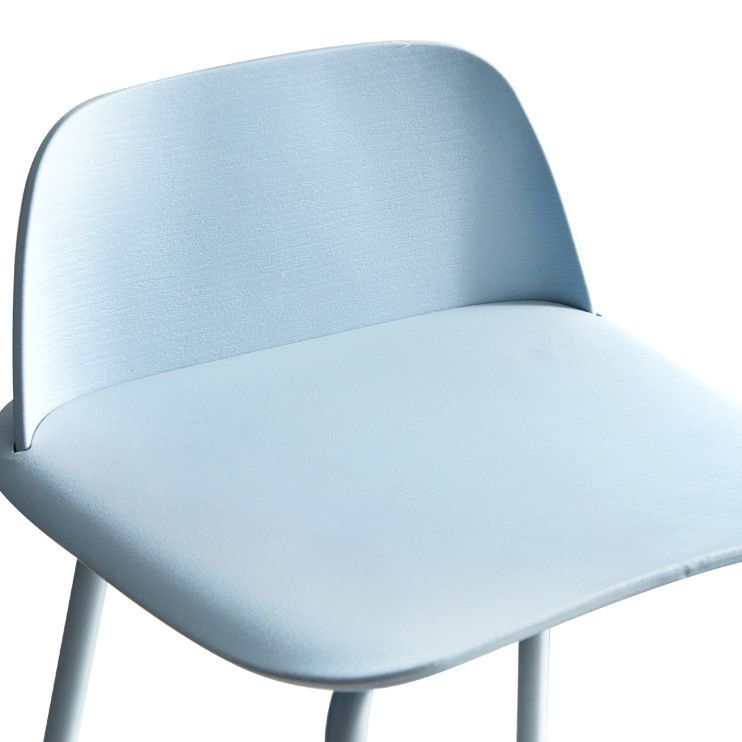 Plastic Scandinavian Bar Stools Low Back Barstool with 4 Iron Legs