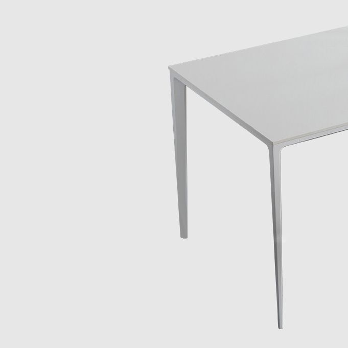 Modern Sintered Stone White Dining Set with Rectangle Tabale and Metal Base Dining Room Set