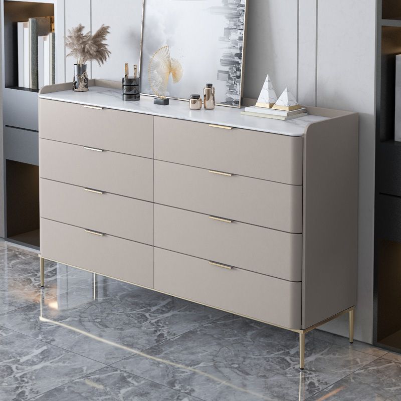 Contemporary Storage Chest Dresser Stone Dresser with 8/9 Drawers