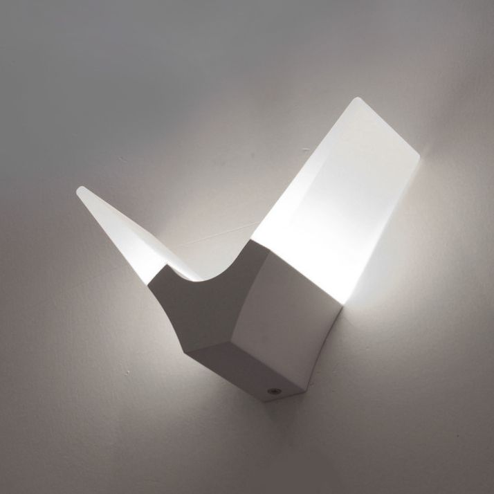 V-Shaped Sconce Light Fixture Simple Acrylic LED White Wall Mount Light in Warm/White Light