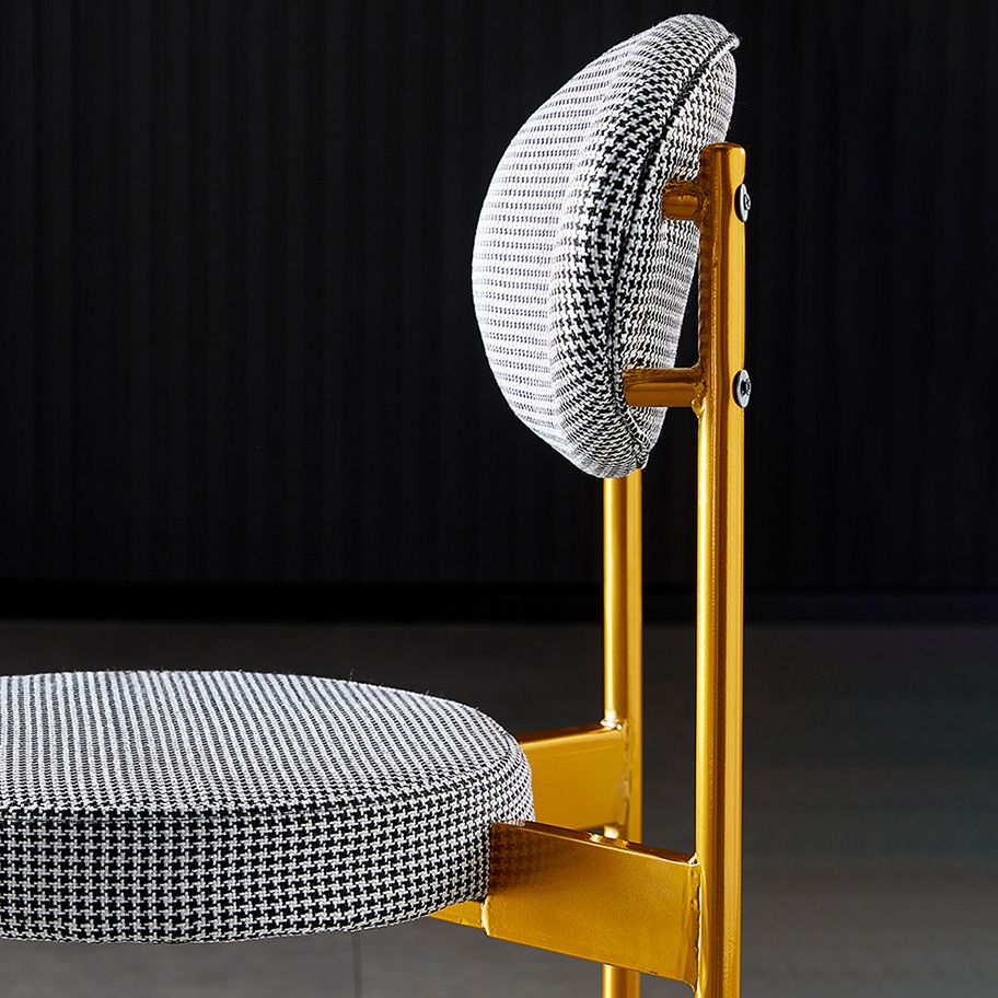 Silla de comedor de cocina estilo Glam, sillas laterales sin brazos de comedor de metal