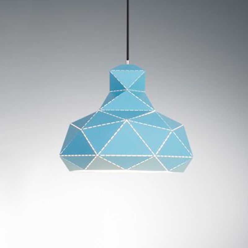 Iluminación de techo de sombrero Metal contemporánea 1 cabeza blanca/rosa/azul Poste de colgante de suspensión, 12 "/15" de ancho