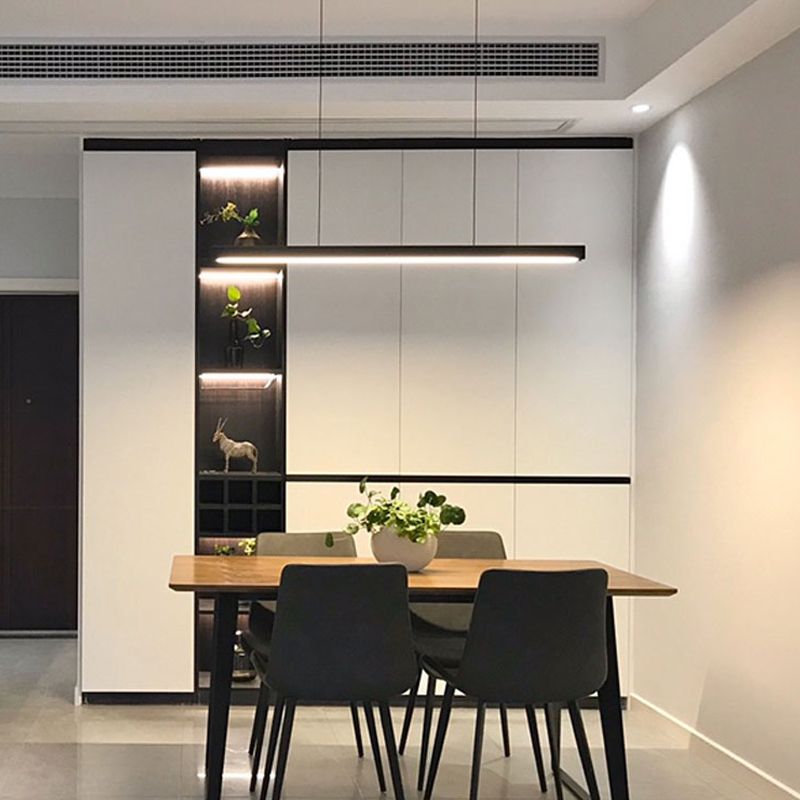 Lámpara de lámpara de techo nórdica LED moderno Luz lineal largo para comedor para comedor