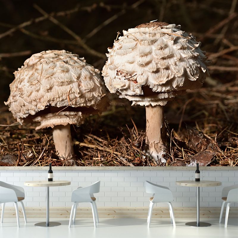 Customized Edible mushrooms Plant Mural Wallpaper Mildew Resistant Wall Decor