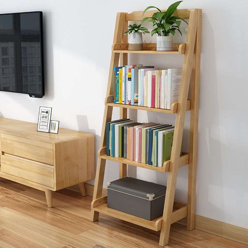 Modern Vertical Open Shelf Bookcase Study Room Wooden Book Shelf with 4 Shelves