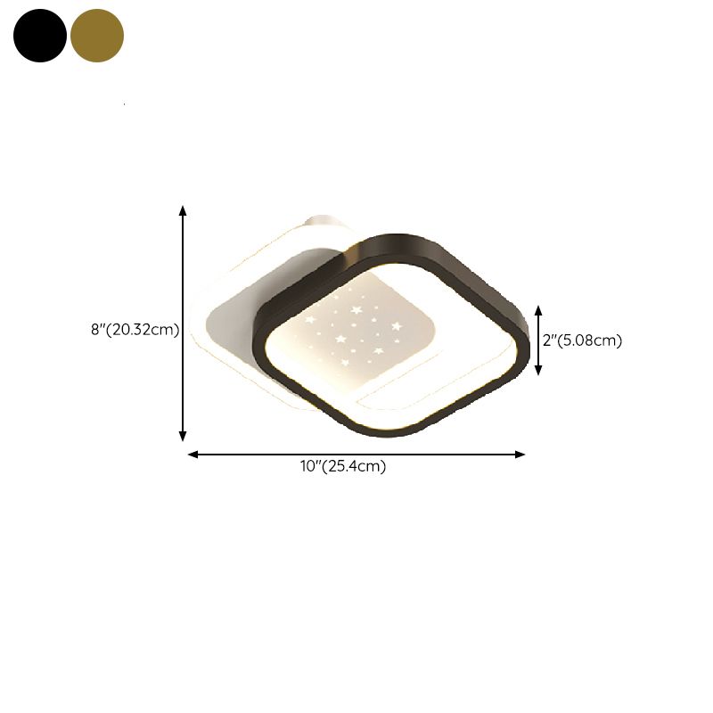 Simple LED Ceiling Light Fixture Metal Flush Mount Entry Light